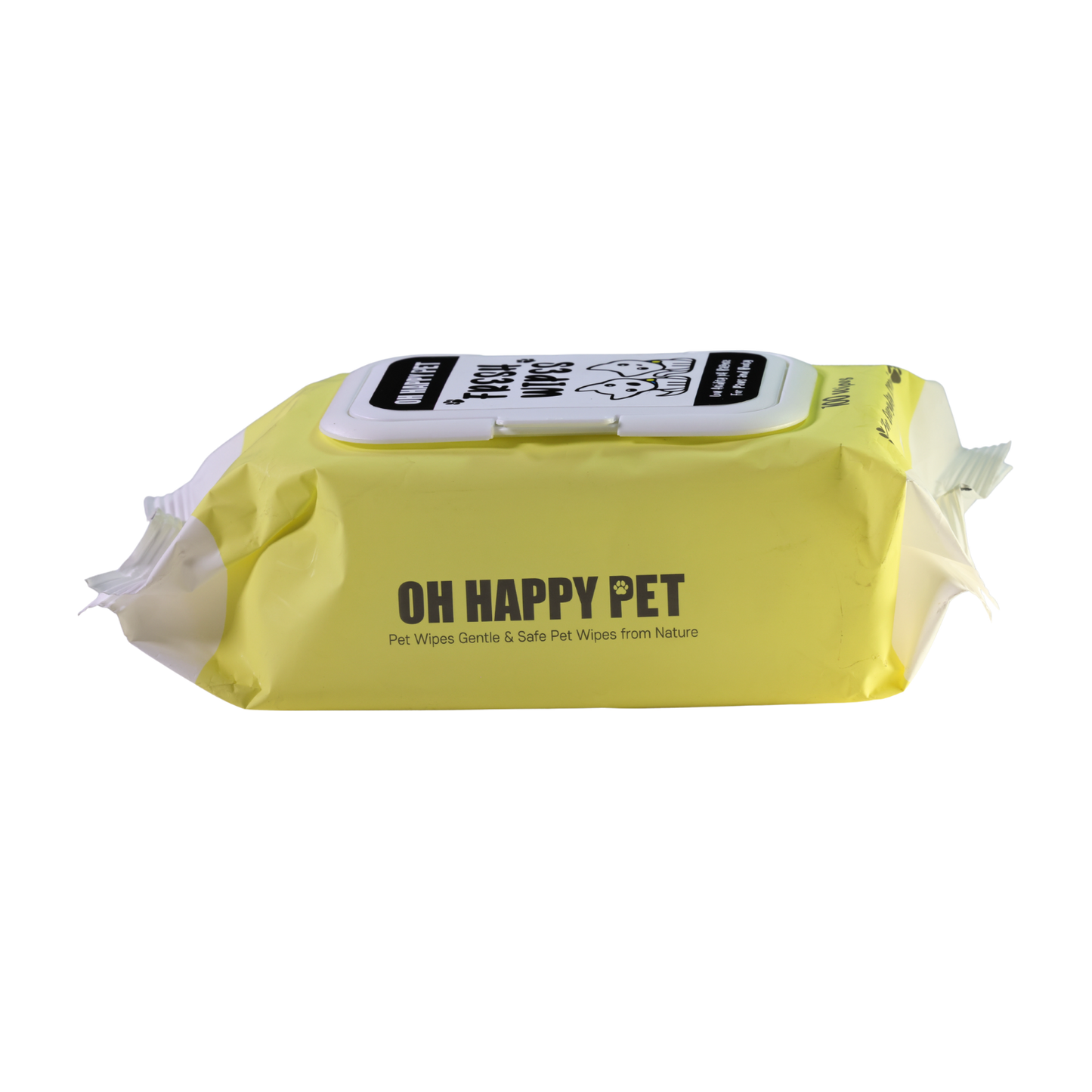 Oh Happy Pet Cats & Dogs Regular Wet Wipes, Yellow, Pack of 100