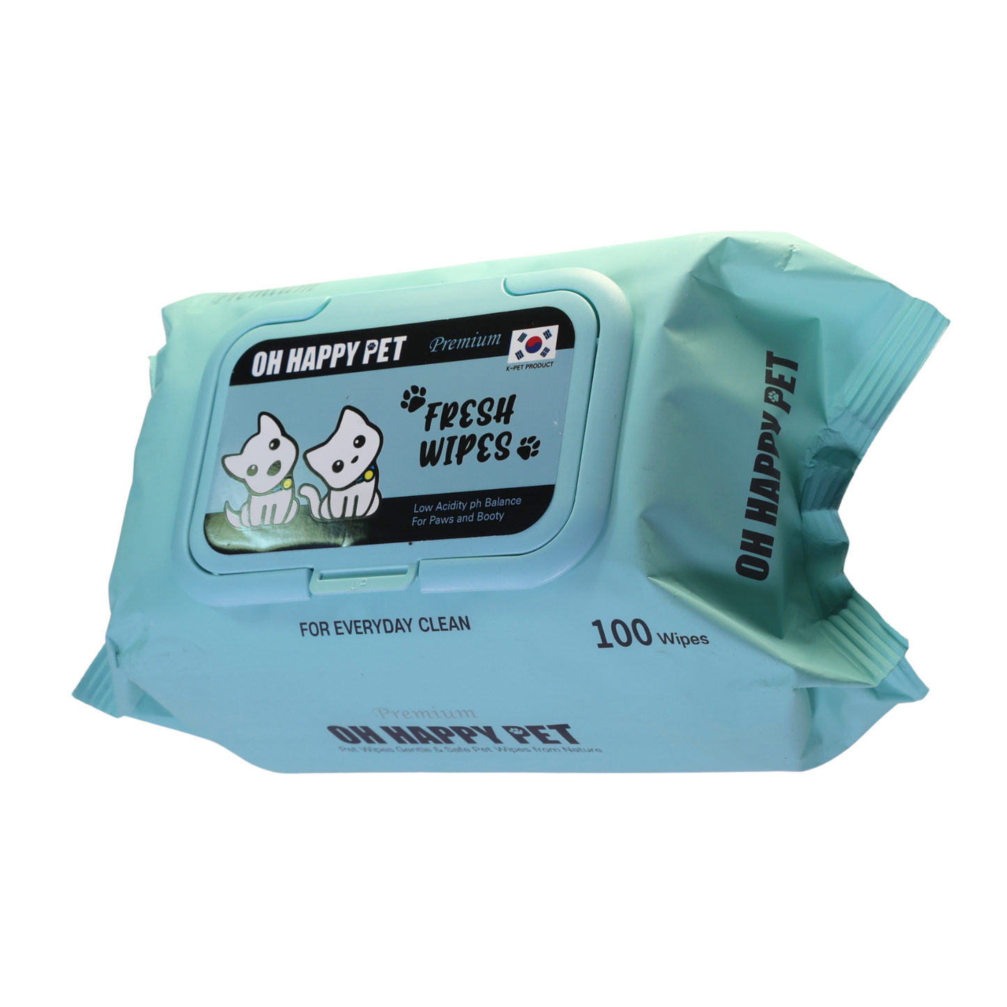 Oh Happy Pet Cats & Dogs Premium Wet Wipes, Blue, Pack of 100