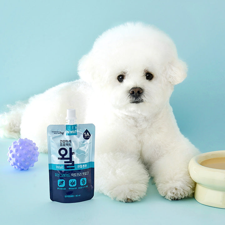 HY 헬시 우프 프로젝트 유산균 및 관절 서포트 밀크 강아지 간식, 3.04 oz, 1개입