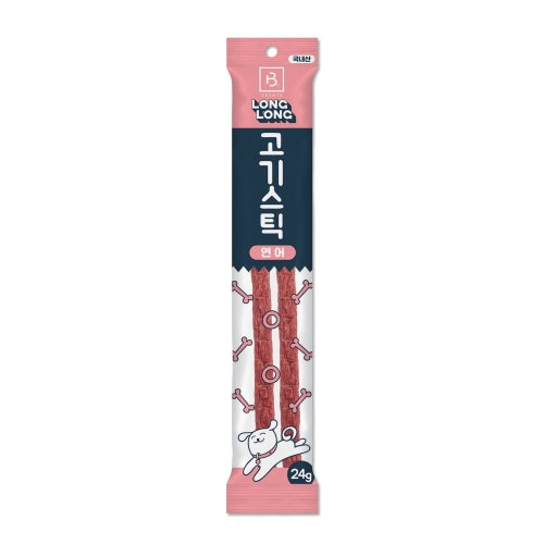 브리더랩스 롱롱 연어 스틱 고양이 & 강아지 간식, 0.85 Oz, 2팩
