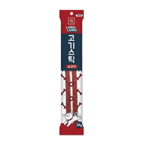 브리더랩스 롱롱 비프 스틱 고양이 & 강아지 간식, 0.85 Oz, 2개입