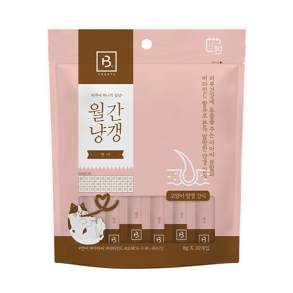 브리더랩 월간 연어 고양이 간식, 8.47온스, 30개 팩