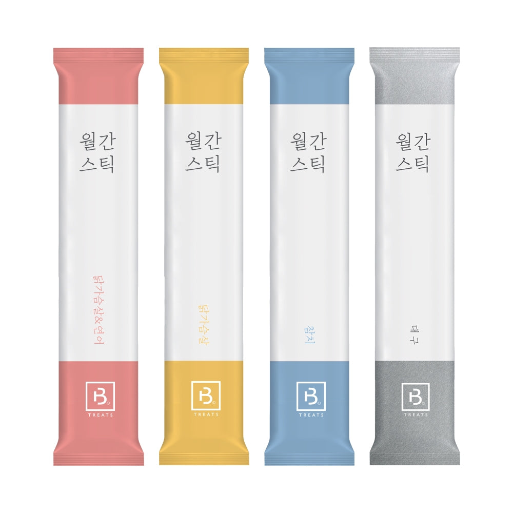 브리더랩 월간 파티 4가지 맛 고양이 간식, 15.52온스, 40개 팩