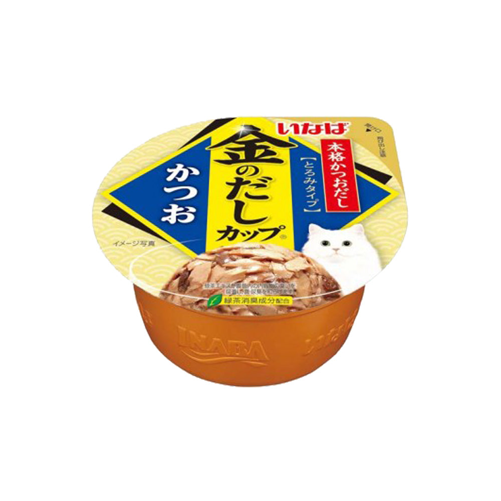 이나바 골든 브로스 컵 가다랑어 고양이 사료, 2.47oz, 1팩