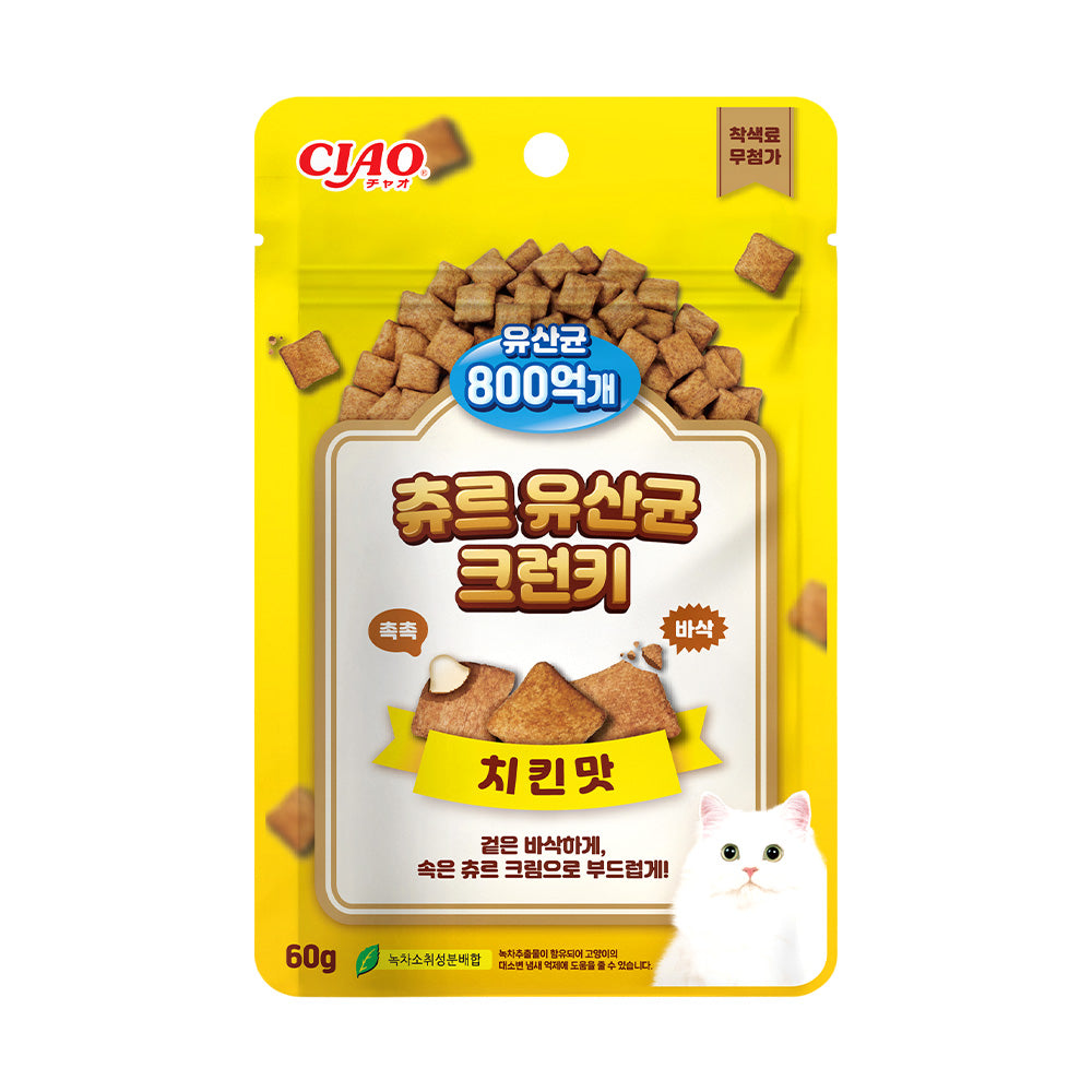 이나바 챠오 츄르 바삭한 치킨 프로바이오틱 고양이 간식, 2.12oz, 1박스
