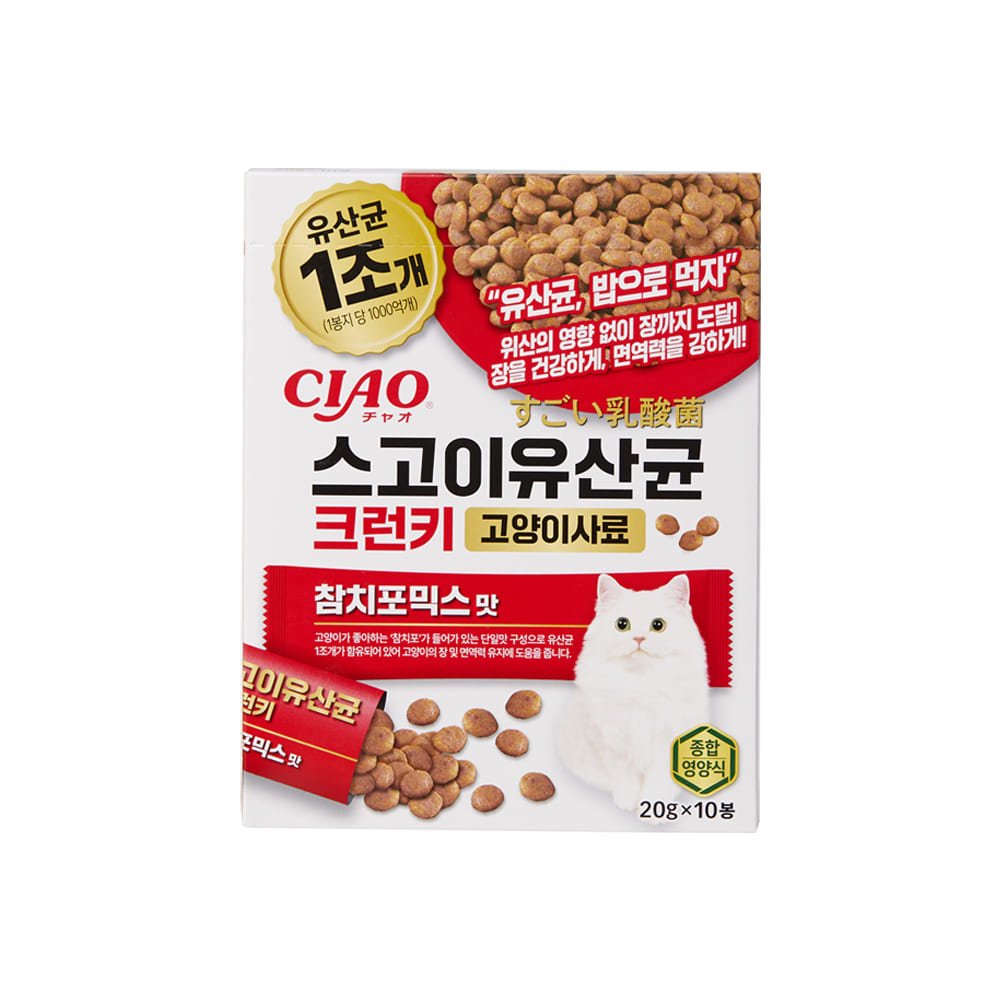 이나바 스고이 바삭한 참치 믹스 프로바이오틱 고양이 간식, 7.05온스, 1개 케이스