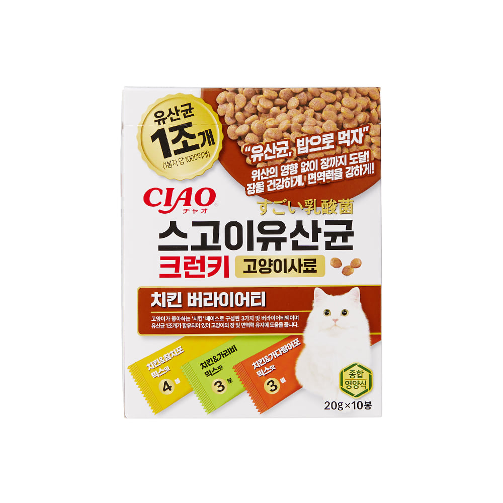 이나바 스고이 바삭한 치킨 버라이어티 프로바이오틱 고양이 간식, 7.05 온스, 1개 케이스