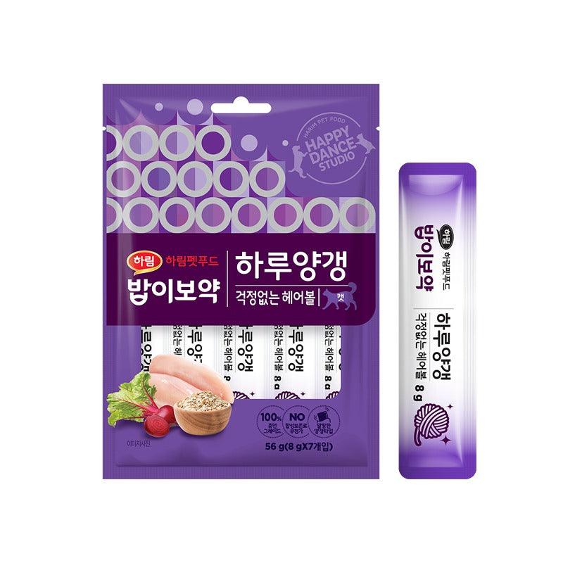 하림 바비보약 데일리 양갱 헤어볼 걱정 없는 고양이 간식, 56g, 7개입