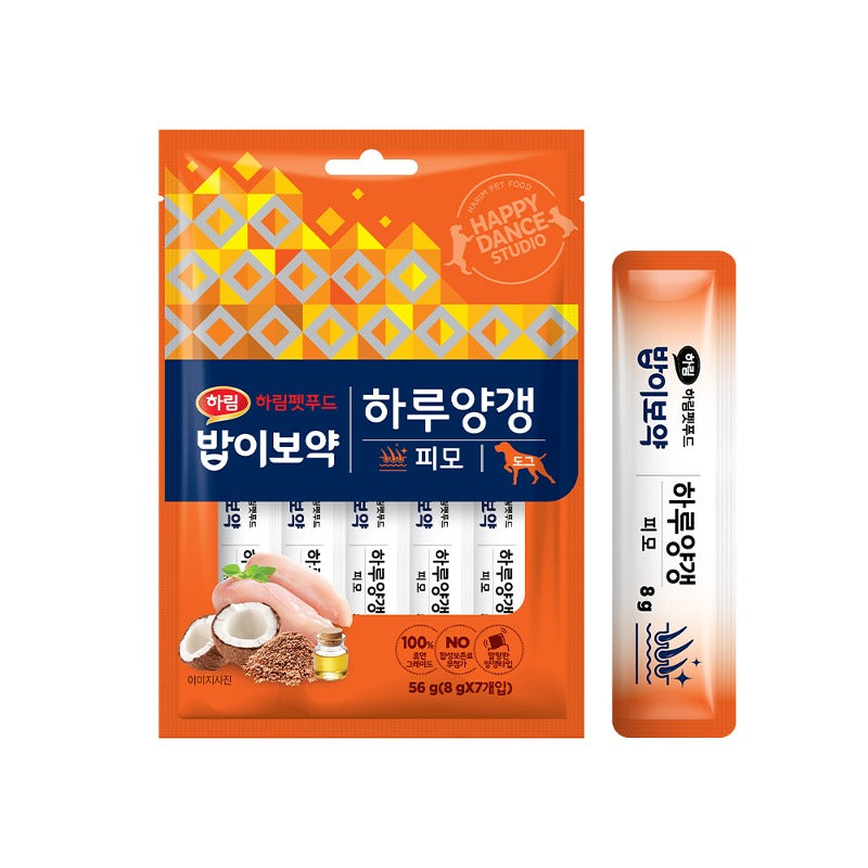 하림 바비보약 데일리 양갱 건강한 코트 반려견 간식, 56.1g, 7개 팩