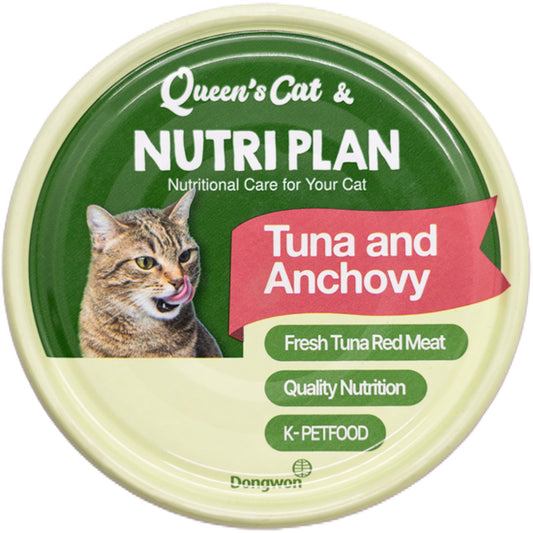 Dongwon Queen's Cat & NUTRIPLAN Tuna & Anchovy Wet Cat Food, 5.64 Oz Can