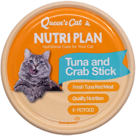 Dongwon Queen's Cat & NUTRIPLAN Tuna & Crab Meat Wet Cat Food, 5.64 Oz Can