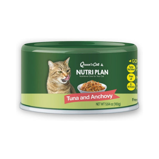Dongwon Queen's Cat & NUTRIPLAN Tuna & Anchovy Wet Cat Food, 5.64 Oz Can