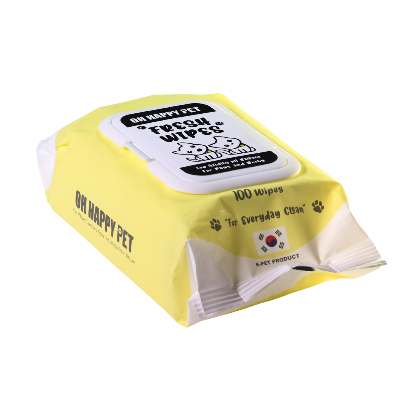 Oh Happy Pet Cats & Dogs Regular Wet Wipes, Yellow, Pack of 100
