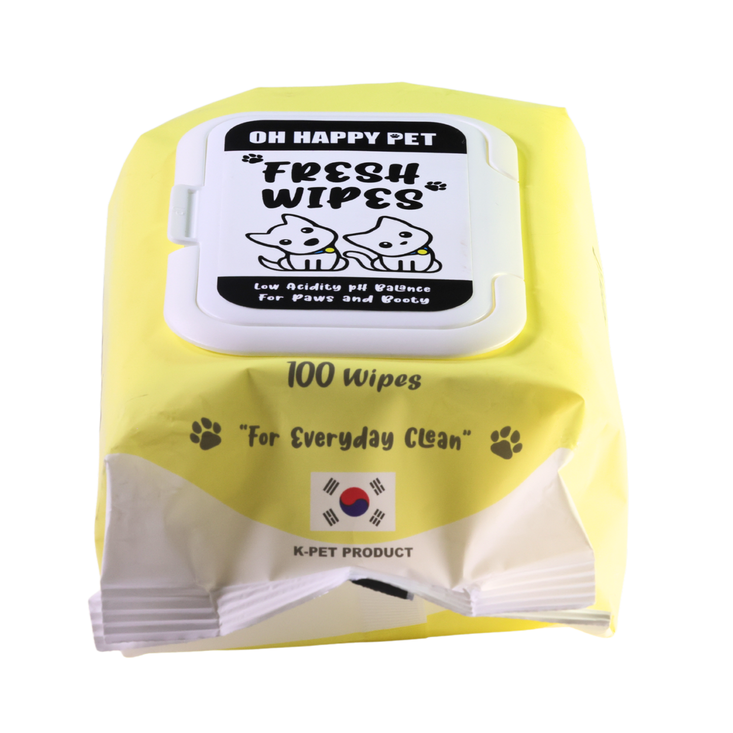 Oh Happy Pet Cats & Dogs Regular Wet Wipes, Yellow, Pack of 100