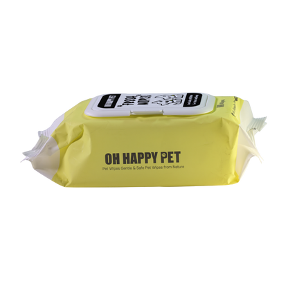 Oh Happy Pet Cats & Dogs Regular Wet Wipes, Yellow, Pack of 100